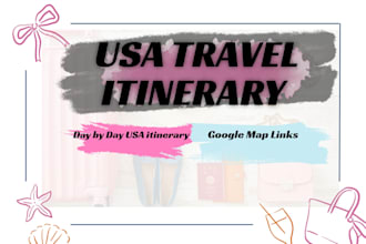 create custom USA travel itinerary, budget plan and hotels guide