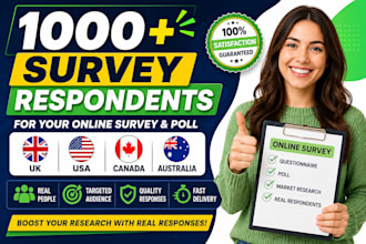 recruit 1000 respondents to fill your online survey and poll
