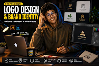 design a business logo, brand identity with branding kit