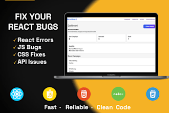 fix react js bugs, errors and frontend issues