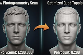 3d retopology uv mapping model optimize baking mesh stl fix cleanup pbr texture