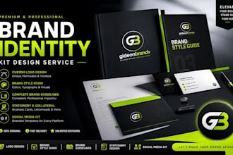 design brand identity kit, brand style guide and logo with brand guidelines