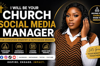 church social media manager for christian ministry and faith based brands