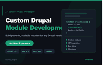 develop custom drupal modules in PHP for drupal 7 to 11