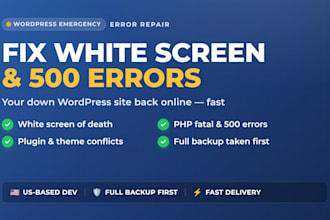 fix wordpress white screen, 500 error and php errors fast
