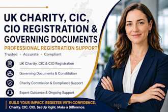 register UK charity, cic, cio and prepare governing documents