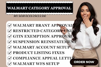 get walmart category approval and fix brand restrictions
