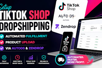 setup tiktok shop dropshipping automated fulfillment upload via autods zendrop