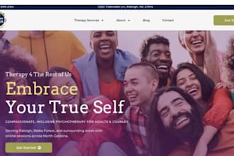 therapy website, coaching, mental health website, counseling and medical website