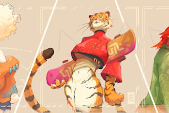 draw furry halfbody illustrations