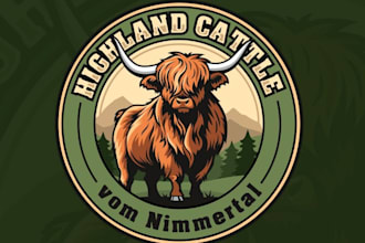 make bull and buffalo logo for agriculture, ranch teams