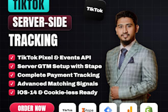 setup tiktok events API or server side tracking via GTM