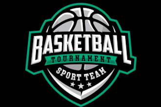 draw wonderful basketball logo with free source files