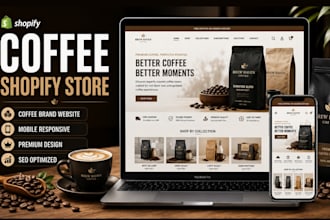 design coffee shopify store private label coffee website coffee brand store