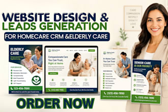 do leads generation, homecare CRM, website design and elderly care flyer design
