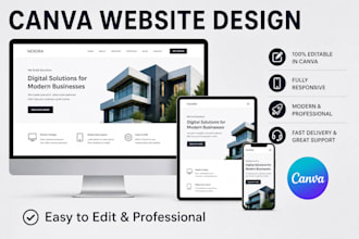 design a professional canva website, landing page, or bio link