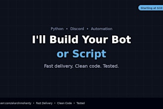 build python automation, discord bots, and web scrapers for your business