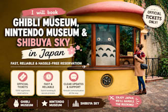 book ghibli museum, nintendo museum and shibuya sky tickets