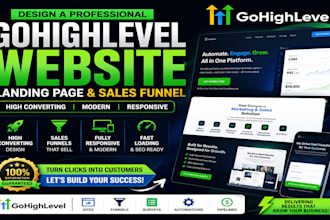 design a professional gohighlevel website,landingpage,sales funnel