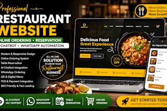 build restaurant website, online ordering, ai chatbot, reservation and whatsapp