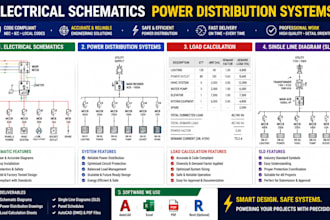 electrical schematics power distribution systems load calculation sld