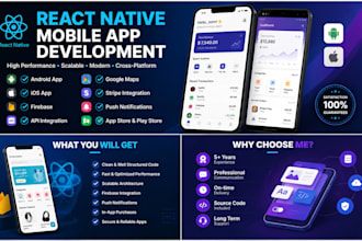 develop react native mobile app for android and ios