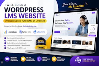 build a wordpress lms website with learndash, tutor lms, or lifter lms