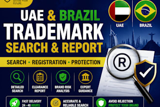 do uae and brazil trademark search, registration, amendment and brand protection