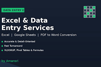do data entry in excel, google sheets or PDF to word conversion