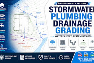 design stormwater, plumbing design, drainage, grading, and water supply system