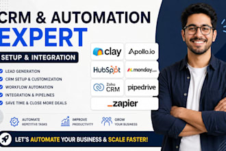 setup clay com apollo io hubspot crm monday zoho zapier automation pipedrive