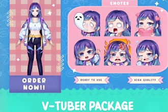 design custom sticker packs, telegram stickers, twitch emotes, badges and labels