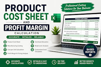 create product cost sheets in excel