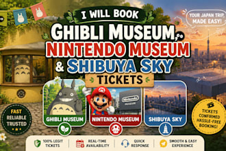 book ghibli museum, nintendo museum and shibuya sky tickets