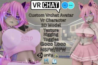 do custom vrc avatar, vrchat avatar, vr character, furry nsfw avatar