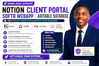 notion client portal softr webapp airtable database coaches consultants template