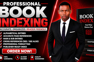 create a professional book index or back of book indexing in 24 hours