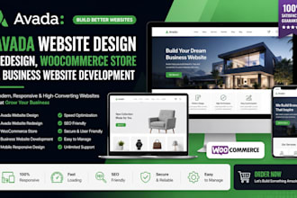 avada website redesign, woocommerce store and business website development