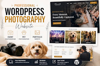 design wordpress event photography website pet photographer portfolio website