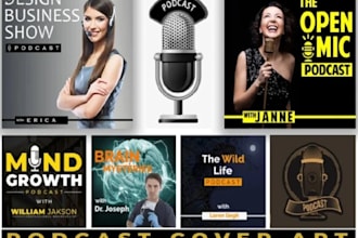 design professional and creative podcast cover art and logo design
