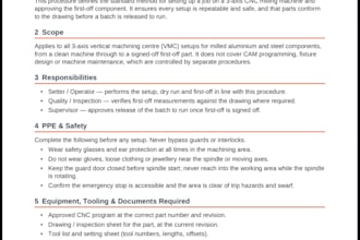 create clear standard operating procedures for manufacturing