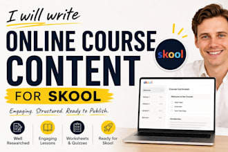 create online course content for skool community course creator