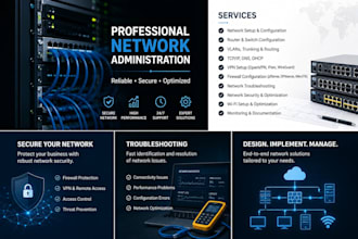 provide professional network administration, troubleshooting