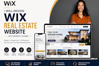 design wix real estate website with property listings and idx integration