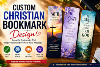 design printable custom christian bookmark for authors and book promotion