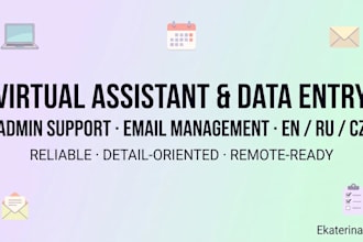help with data entry, admin support, and email management