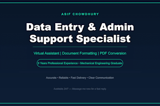 do data entry, admin support and virtual assistant tasks remotely