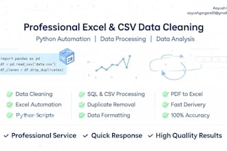 clean, process, scrapping and automate excel or CSV data using python