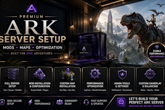 set up your ark server, install mods and custom maps professionally