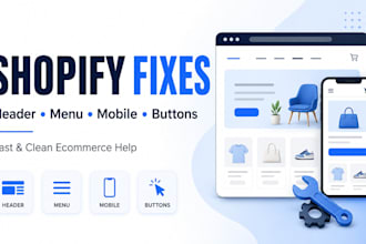 fix shopify header, menu, buttons, links or mobile layout